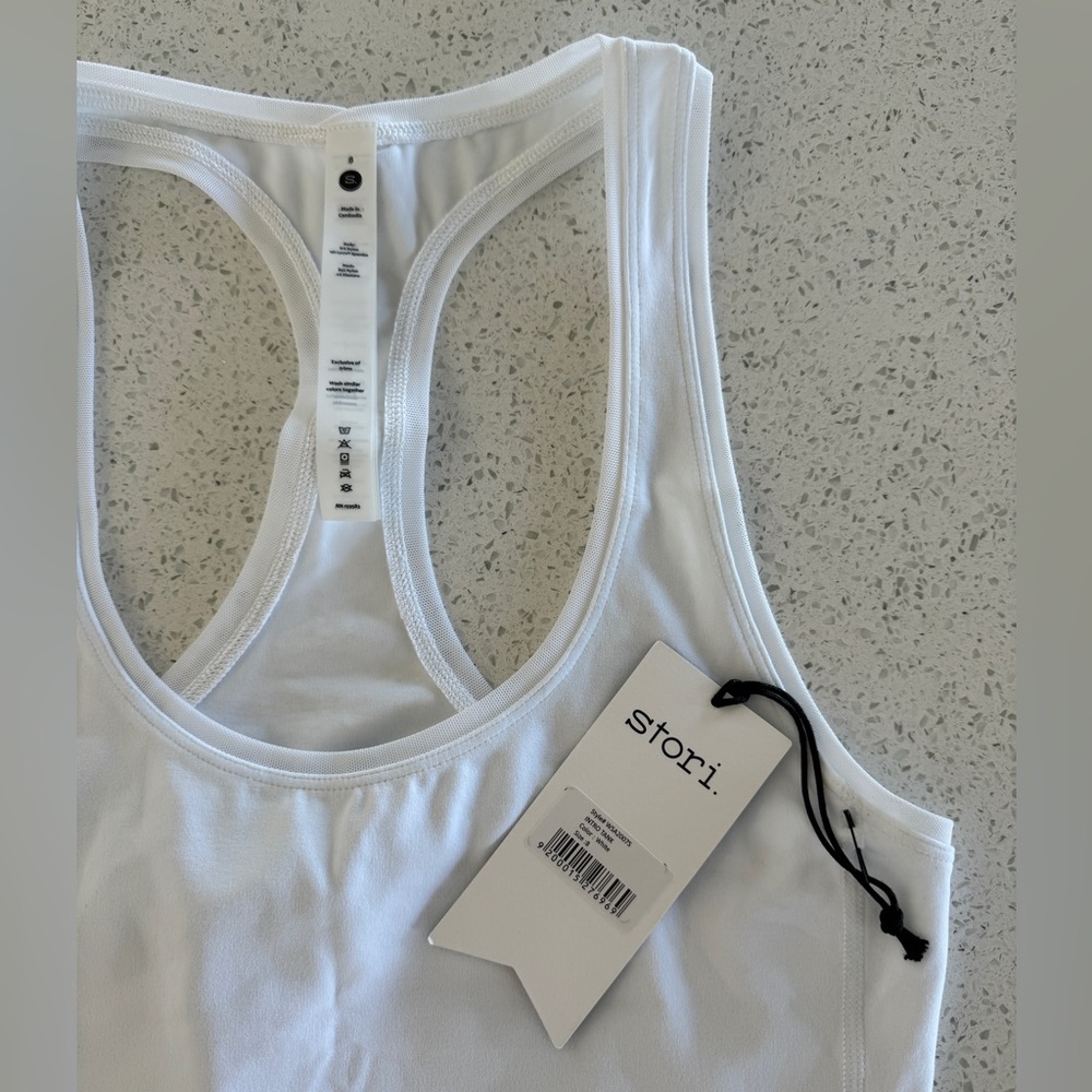 Stori. White Intro Racerback Tank Top